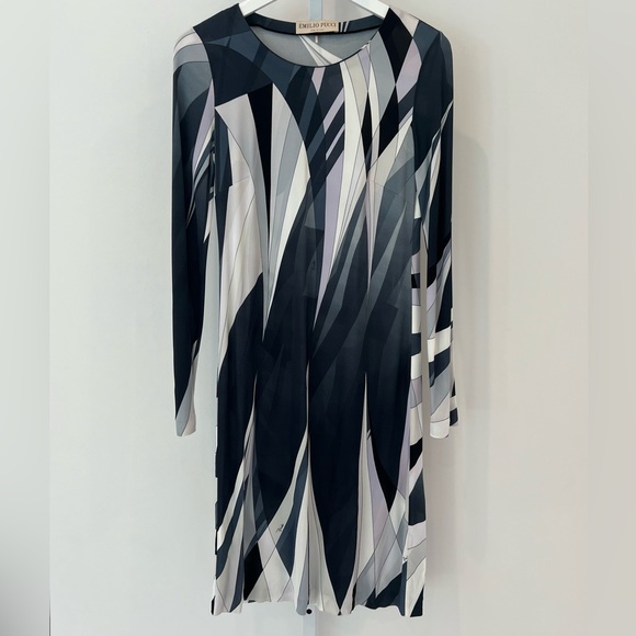 EMILIO PUCCI BLACK MULTI DRESS MODEL 46RL22 SIZE IT 42 / US 8 - Picture 3 of 17